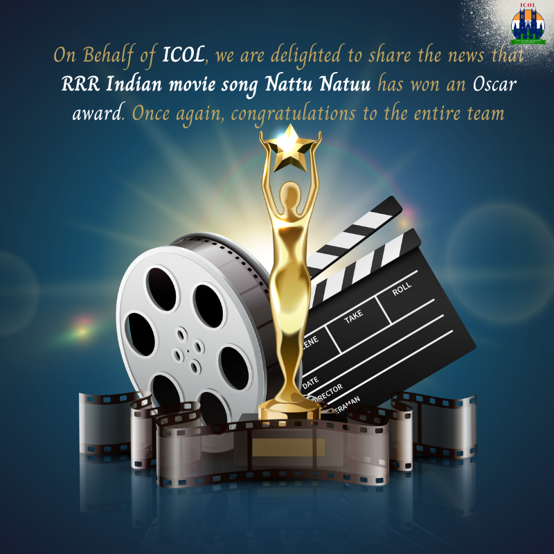 Icol022's tweet photo. "On behalf of ICOL, we are delighted to share the news that RRR  Indian movie song Nattu Natuu has won an Oscar award. Once again, congratulations to the entire team
#RRRMovie #NattuNatuu #OscarWinner #ProudMoment #holifestival #celebration #joyful #colors #foodie #fun #india https://t.co/SoUT79vQW8