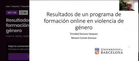 forodonna23's tweet photo. #FORODONNA23 Las profesoras @TrinyDonoso y Miriam Comet-Donoso presentan un programa de formación online sobre violencia de género en simposio 7 https://t.co/COtoD3byG5 @UniBarcelona https://t.co/oLEUe5T2W1