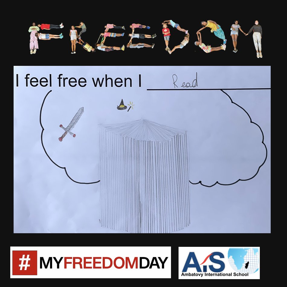 AmbatovyIS's tweet photo. Ambatovy International School in Madagascar supports #MyFreedomDay by reflecting on "I feel free when I..." May freedom ring everywhere for everyone around the world! #issedu #intled #thecgcproject #Ambatovyiseducation #Madagascar #freedom4all @ISSCommunity https://t.co/p3vVXG0A0S