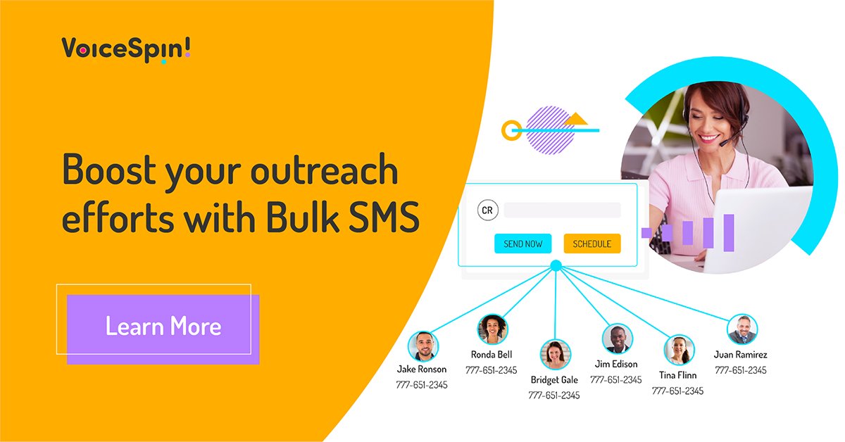 Did you know that the average open rate for an SMS campaign is as high as 98% vs. just 20% for emails? Here’s more about VoiceSpin’s business text messaging tool and how it can help drive your sales: eu1.hubs.ly/H03cccZ0 #bulkSMS #bulksmsservice #bulksmsmarketing