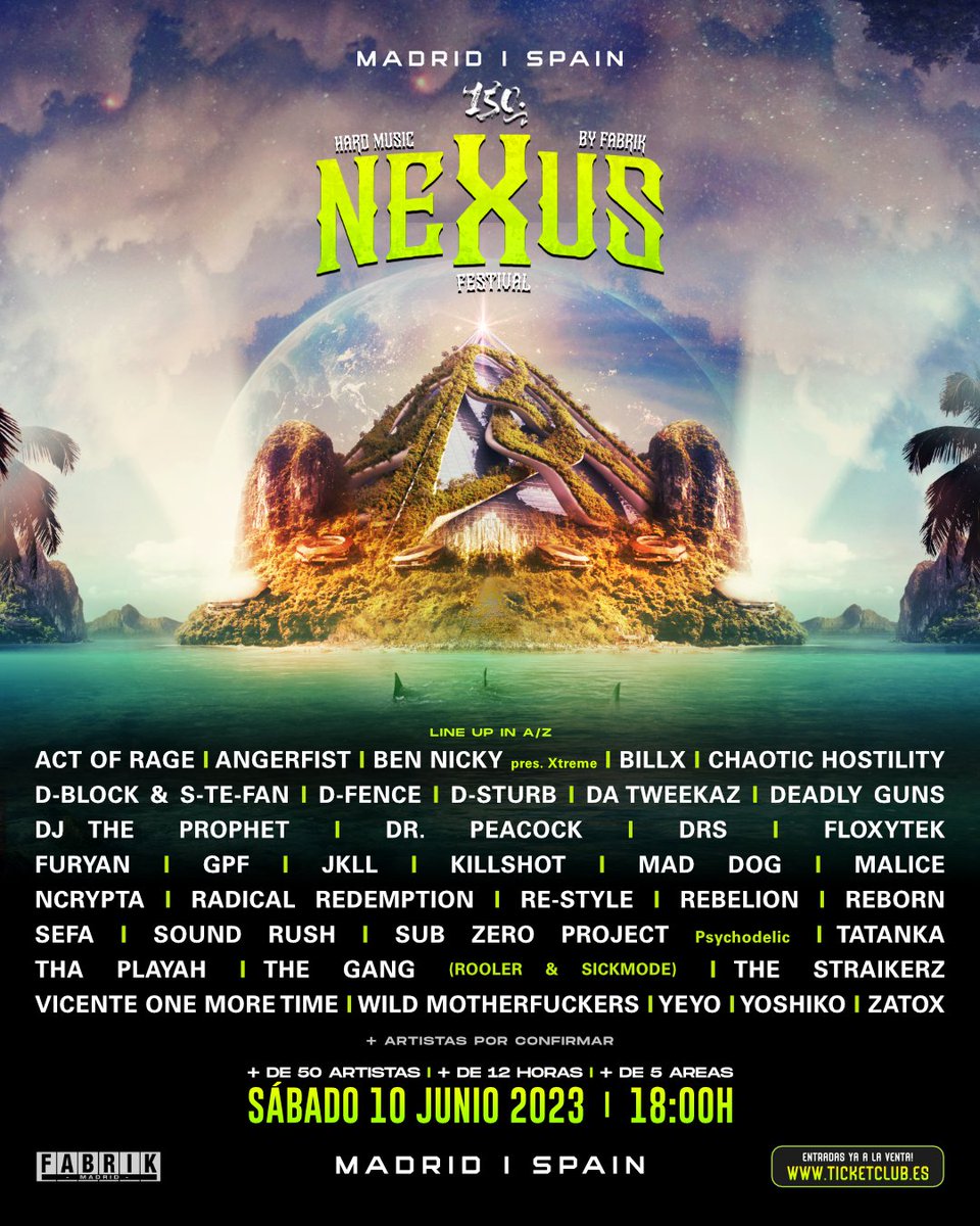 fabrikdiscoteca's tweet photo. 🏔️ ¡EL MAYOR CARTEL DE HARD DE NUESTRA HISTORIA! 💥💣 Nexus Festival 2023, aún más bestia: The Gang, DBSTF, Angerfist, Ben Nicky, The Prophet, Da Tweekaz, Sefa, Dr. Peacock y muuuchos más 🥵

¿Te apuntas a esta locura? 🎟️ https://t.co/bQfkqF3z83 https://t.co/pE3QsSL1Sg