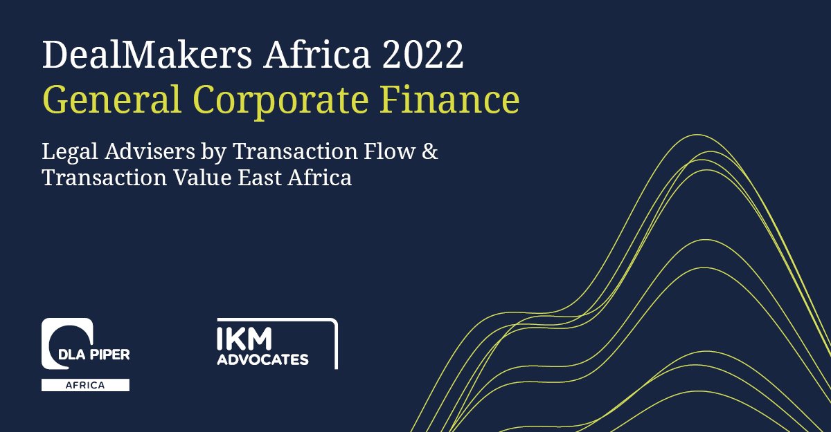 IKMAdvocates's tweet photo. We are delighted to have been recognized at the @DealMakersAFRICA Annual Awards. The firm received the General Corporate Finance: Legal Advisers by Transaction Flow &amp; Value award. DealMakers Africa tracks and records M&amp;A and other corporate finance activities in Africa. https://t.co/7Brm9D5Glk