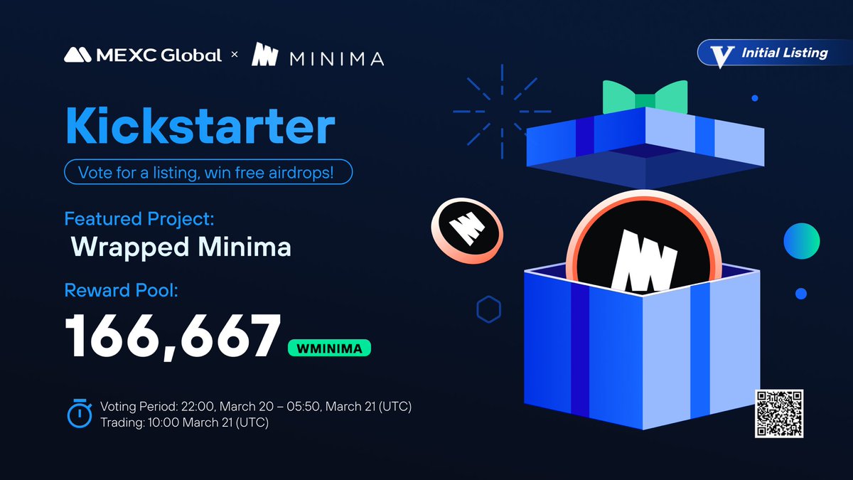 MEXC's tweet photo. The @Minima_Global Kickstarter is coming to @MEXC_Global🔥 
 
🗳Vote with $MX to support the #WMINIMA listing and share 166,667 #WMINIMA airdrops
⏰Voting period: 22:00 Mar 20 - 05:50 Mar 21 (UTC)
📈Trading: 10:00 Mar 21 (UTC)

Details: https://t.co/hJcAszDOac

#Minima #MEXC https://t.co/uWPr9wRhts