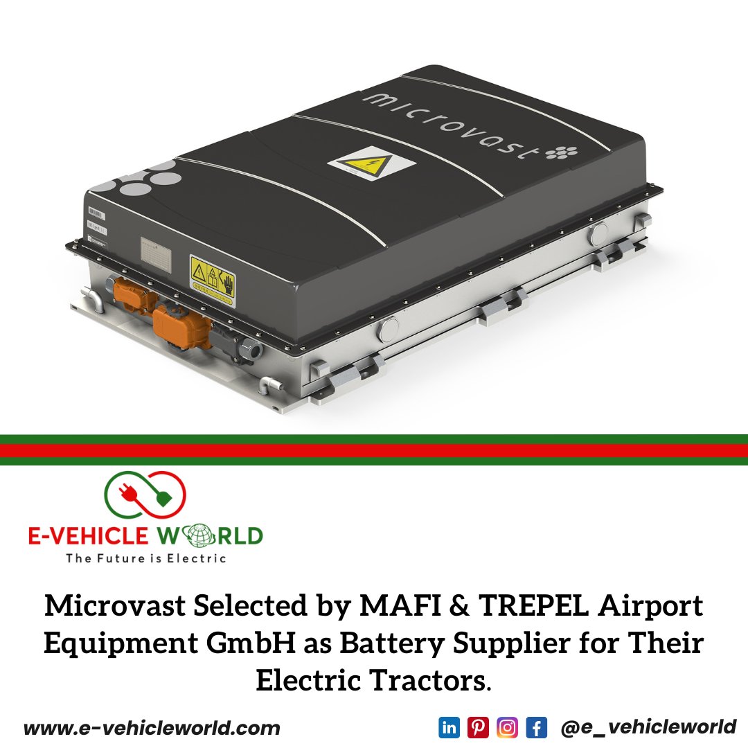 Microvast Selected by MAFI & TREPEL Airport Equipment GmbH as Battery Supplier for Their Electric Tractors.
#evnews #evindustry #electrictractors #electricvehicles #batterysuppliers #batterytech #batterysolutions #lithiumionbatteries #lithiumionbattery #batterysystems