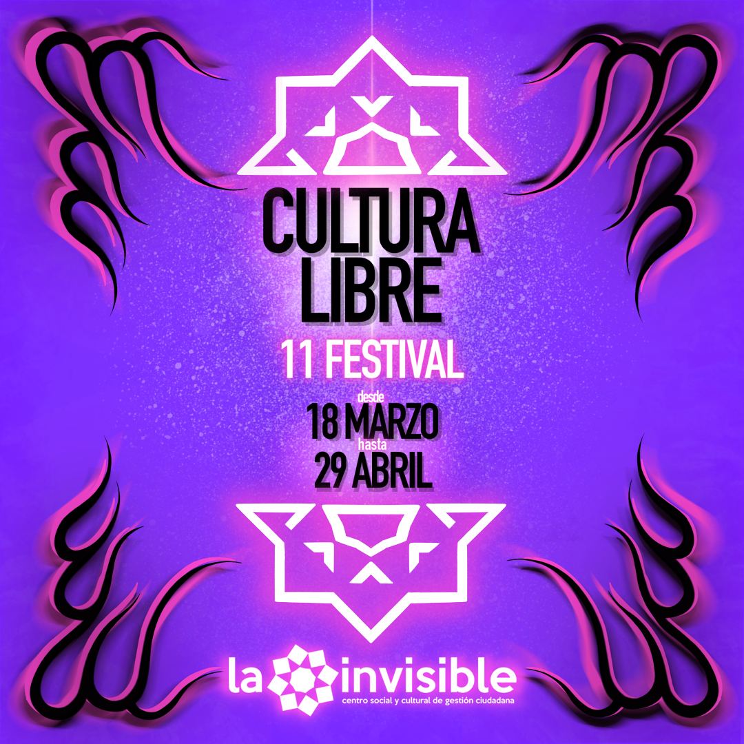 LaCasaInvisible's tweet photo. ARRANCA EL 
XI FESTIVAL DE CULTURA LIBRE ۞🔹
 | 18M-29A

:STAY TUNED:
La Invi cumple 16 años y lo celebra con más de un mes de actividades.
¡Os esperamos!

#XIFest
#LaInviSeQueda https://t.co/z5saC4OyUc