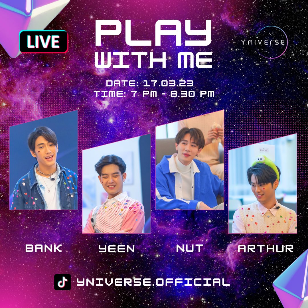 Yniverse_th's tweet photo. Play with me พร้อมกันวันศุกร์นี้ มาชมความป่วนได้ที่ Tiktok : YNIVERSE.OFFICIAL 
https://t.co/ERpUROHAV3

#YNIVERSE #whenifallinlovewithc https://t.co/h3oRoDhPse