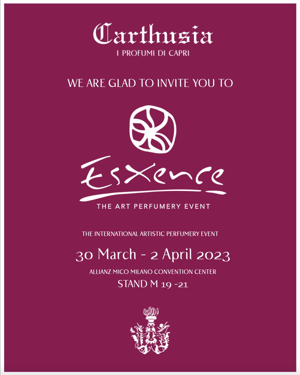 CARTHUSIA a ESXENCE 2023 • Ti aspettiamo - mailchi.mp/eff4bedd69b5/e…