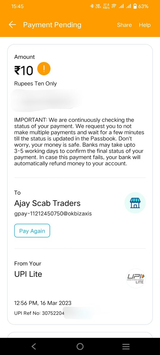 JigarSh's tweet image. #UPI Lite is Late ? @Paytm 

#NotFast as Claimed?