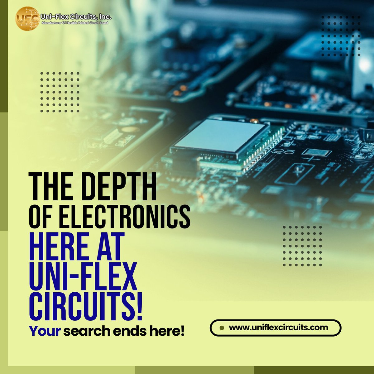 uniflexcir's tweet image. You can thoroughly explore the world of electronic conductors with Uni-Flex Circuits. Get in touch with us right away to discuss your flex-circuit needs.

Order now :-  uniflexcircuit.com

#uniflexcircuits #uniflex #electriccircuit