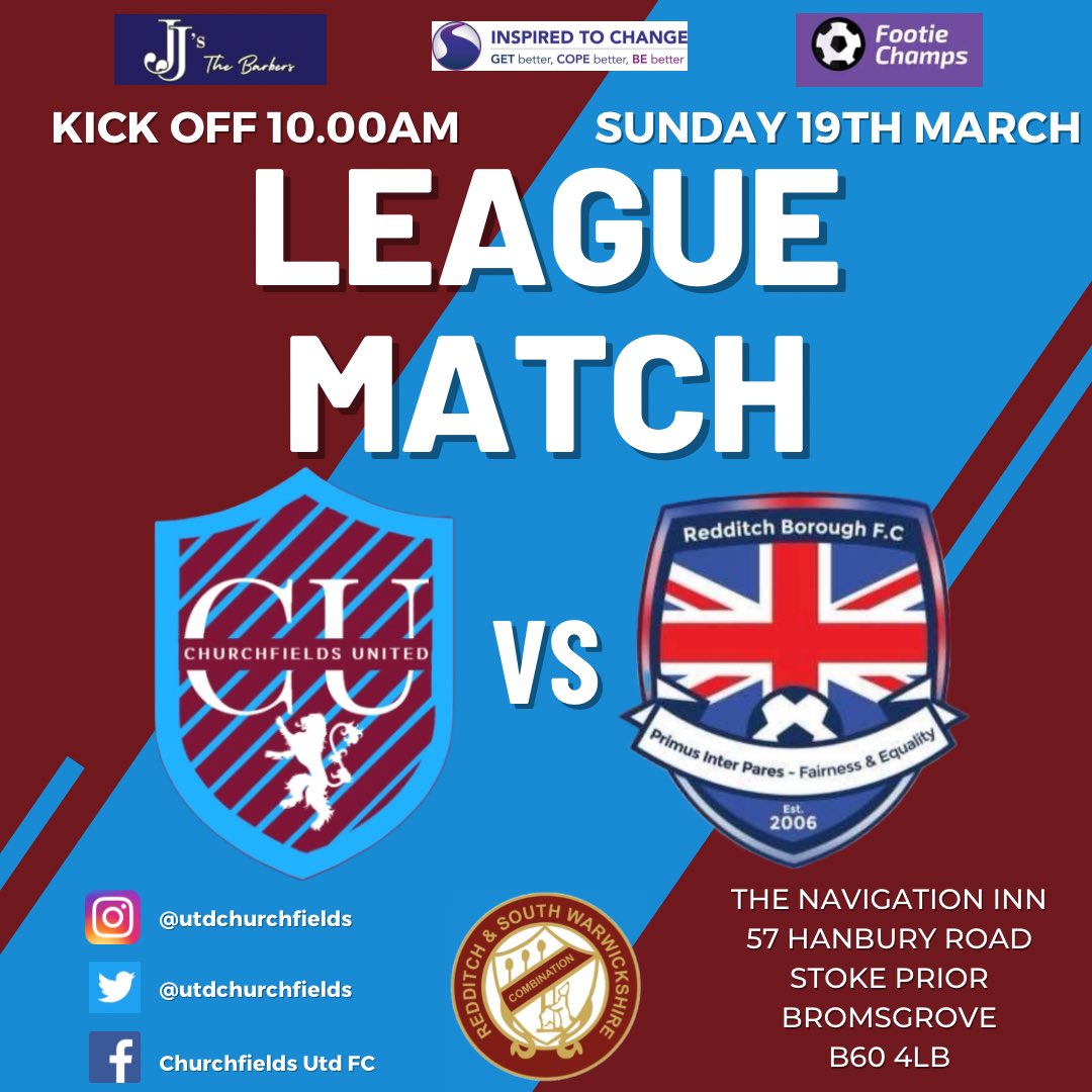 This Sunday we will try to put things right after last weeks defeat. With our last league game of the season at home to <a href="/reddboroughfc/">Redditch Borough F.C.</a>. #UTC⛪️