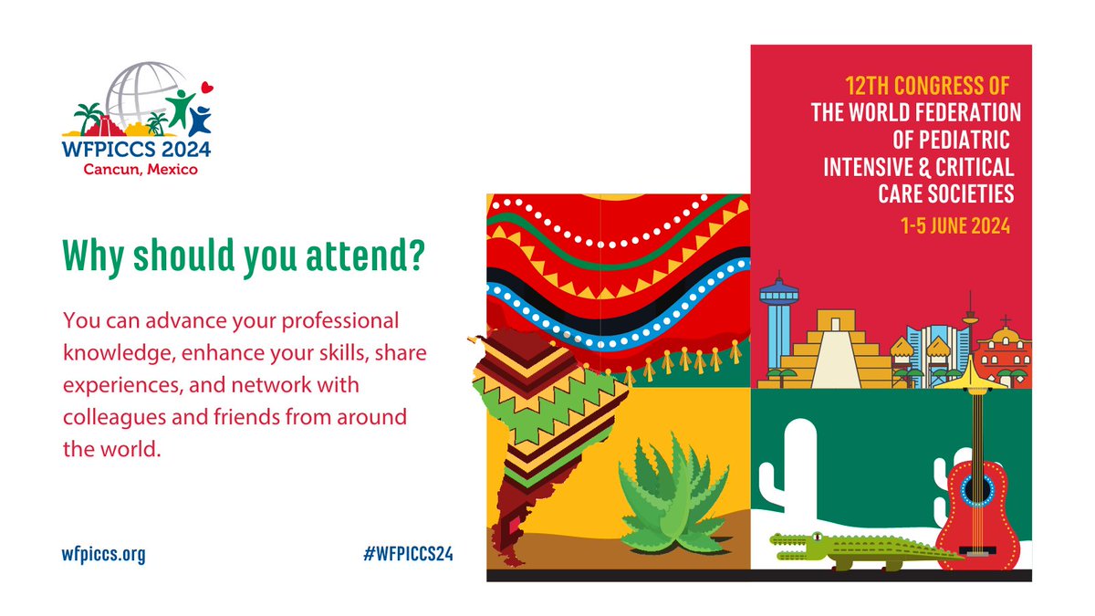 We want to know why you will be attending #WFPICCS24 next year! 😁 What are you looking forward to the most?

More details about the event to come here: bit.ly/3mCAKE8

#PedsICU #pediatrics #paediatrics #research #neuroPICU