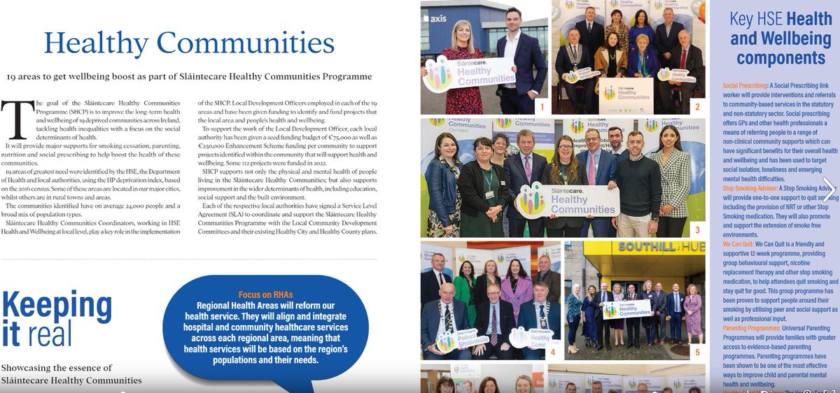 Great coverage of the #SláintecareHealthyCommunities in the recent #HSEHealthMatters 
Great to see this initiative lift off across the country: issuu.com/ashvillemedia/… 
#HealthInequalities #SocialDeterminants