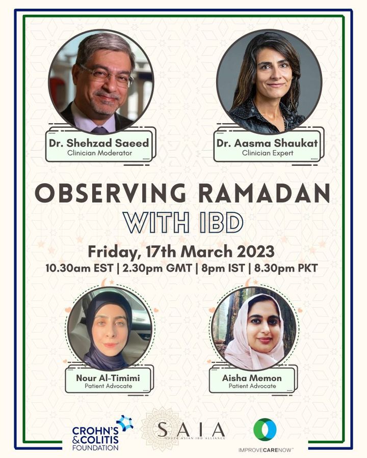 Crohn's & Colitis Foundation (@crohnscolitisfn) on Twitter photo Join us live on YouTube tomorrow at 10:30 a.m. ET for a discussion about Observing Ramadan With IBD in partnership with @southasianIBD
and <a href="/ImproveCareNow/">ImproveCareNow™</a>. Watch live: bit.ly/3Ftujtk Join us live on YouTube tomorrow at 10:30 a.m. ET for a discussion about Observing Ramadan With IBD in partnership with @southasianIBD
and <a href="/ImproveCareNow/">ImproveCareNow™</a>. Watch live: bit.ly/3Ftujtk