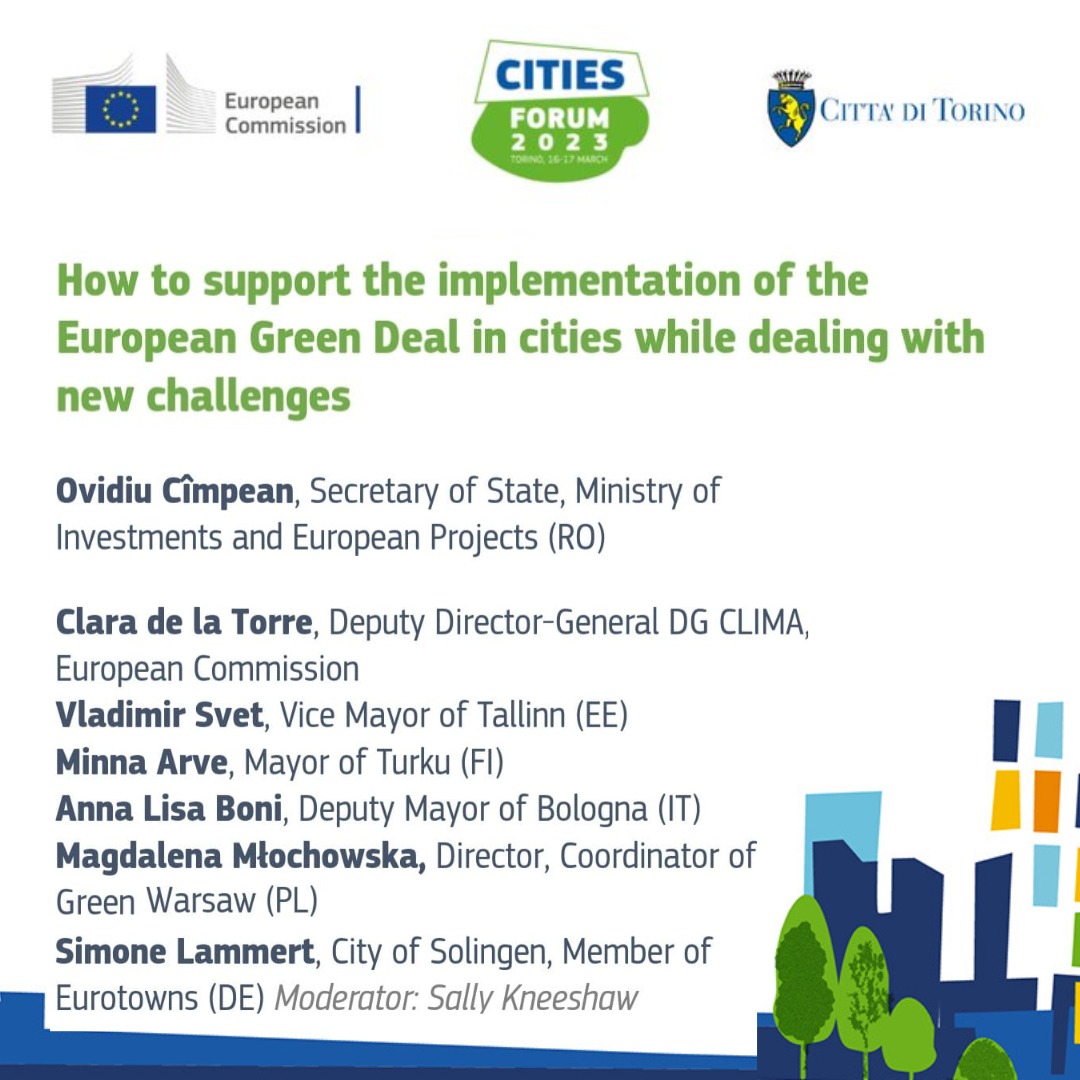 Looking forward to discuss about green transition in cities at the High level panel from Cities Forum, Torino @EUinmyRegion #CohesionPolicy
#Kohesio
#GreenTransition
#DigitalTransition
#EURegions
#EUCities
#EUCitizens
#EUGreenDeal
#NewEuropeanBauhaus
#RegioNewsOfTheDay