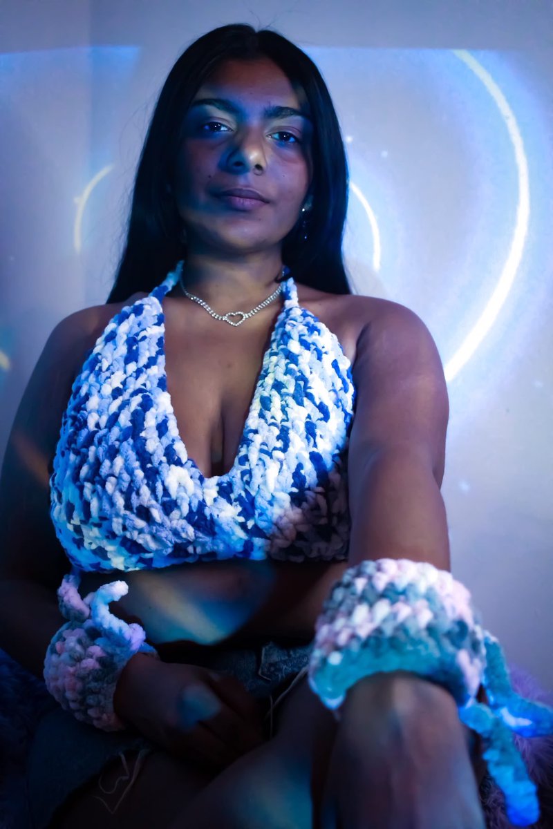 cinematicsolo's tweet photo. Crochet bra and bracelets no longer available for purchase #crochet #crochetartist #fashiondesigner #crochetbra #crochetbracelet https://t.co/3Zh5fVfHmZ