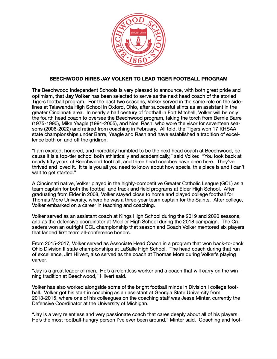 Beechwood Tigers tweet media