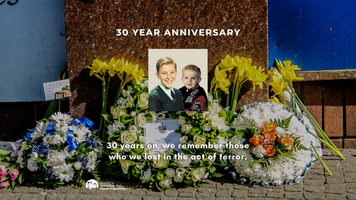 30 Years on today we remember the Warrington Bombing, the victims and their families and also those affected by terrorism.  Our thoughts are with the families &amp; friends of Tim , Johnathan and Bronwen, and all of the other people affected by those awful events 30 years ago.
#peace