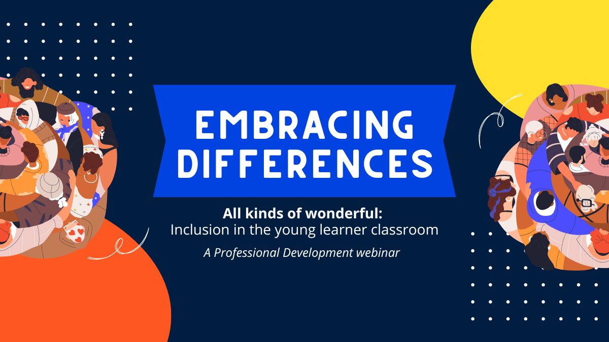 OUPELTGlobal's tweet image. SPAIN: #ProfessionalDevelopment webinar series #EmbracingDifferences continues: ‘All kinds of wonderful: Inclusion in the young learner classroom’. 18:00 – 23rd March. Practical tips &amp;amp; activity ideas to promote representation &amp;amp; inclusivity. Register 👉 oxelt.gl/3HSZa37