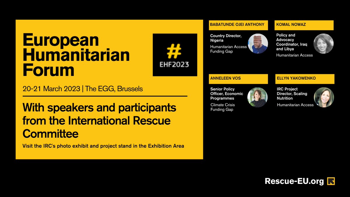 RESCUE_EU's tweet photo. With humanitarian needs reaching unprecedented levels, the opportunity for the international community, the EU and its member states to come together to shape humanitarian action has never been more important.

IRC will be there at #EHF2023.

Details ⬇️ https://t.co/yc20bFVsIh https://t.co/01Kj7q3uop