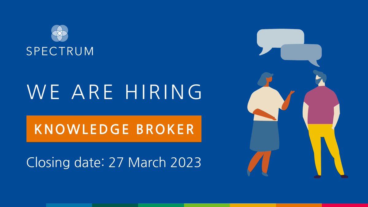 We're #hiring!

Support ongoing #impact from our research by building strategic and practical links between SPECTRUM research teams and leading decision makers in #policy and practice

Interested? View the job details at bit.ly/SPECTRUMvacanc…