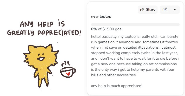 chairkind's tweet photo. so yeah, ive been using the same laptop since 2014 and it's been freezing  much more than it used to and im afraid it'll break and i wont have a device to draw on anymore.

any amount or rts would help me a lot! thank you for reading 🙇
https://t.co/rwY62TfgmJ https://t.co/3b9KWiTFw1