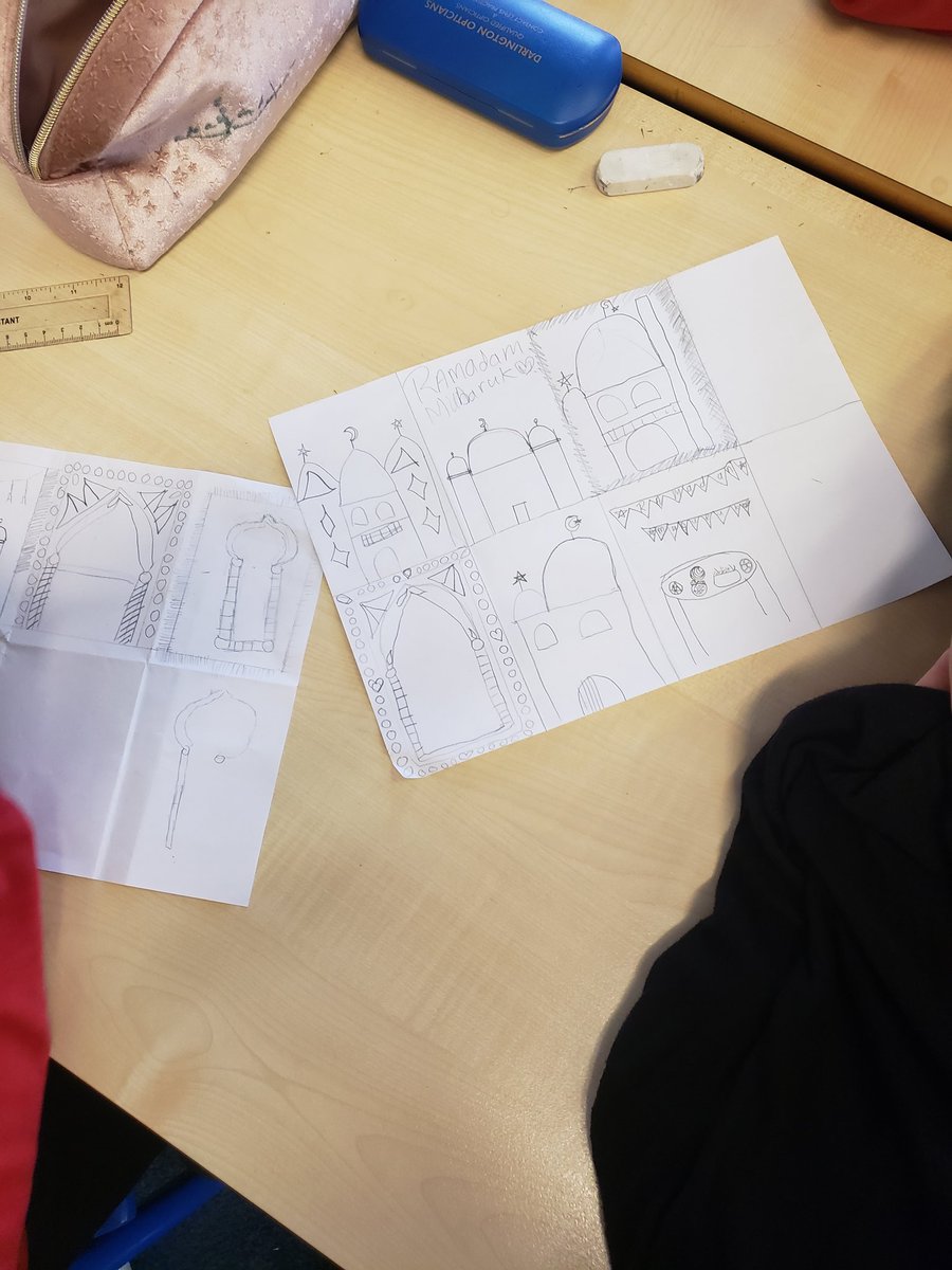 MrsRHarvey's tweet photo. Great creative work in class 12 making Islamic designs ready for Ramadan https://t.co/aZPvDF6qh4