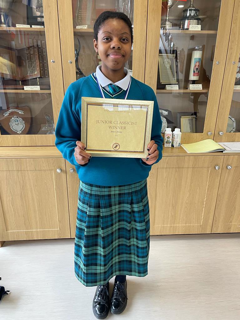 stpaulsg's tweet photo. Congratulations to TY student, Joanna, who was awarded Junior Classicist Winner at the #YoungClassicistAwards in @ucddublin this week.  Well done Joanna! 🙌🏅 @paul_studies @lecheiletrust1 @ClassicalAssoc1 #Dublin12 https://t.co/eGfwl2OQLc