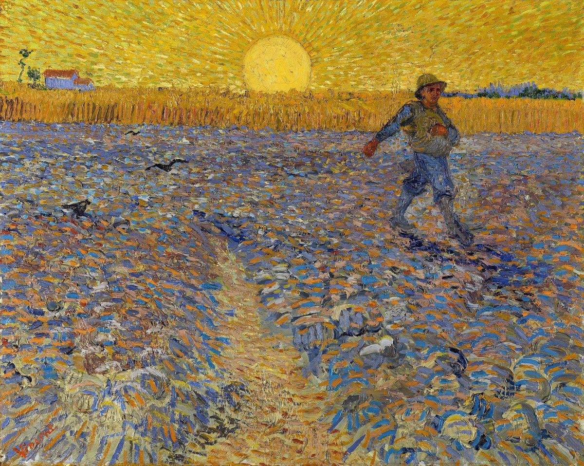 _philothoughts's tweet photo. There are times when one can only find peace of mind in the realization: I, too, shall not be spared by unhappiness. ~Vincent van Gogh 

📖 The Letters of Vincent van Gogh https://t.co/jkGF2nFQFW

🖼️ 'The Sower', 1888 by Vincent Van Gogh https://t.co/vx6U2A4us8