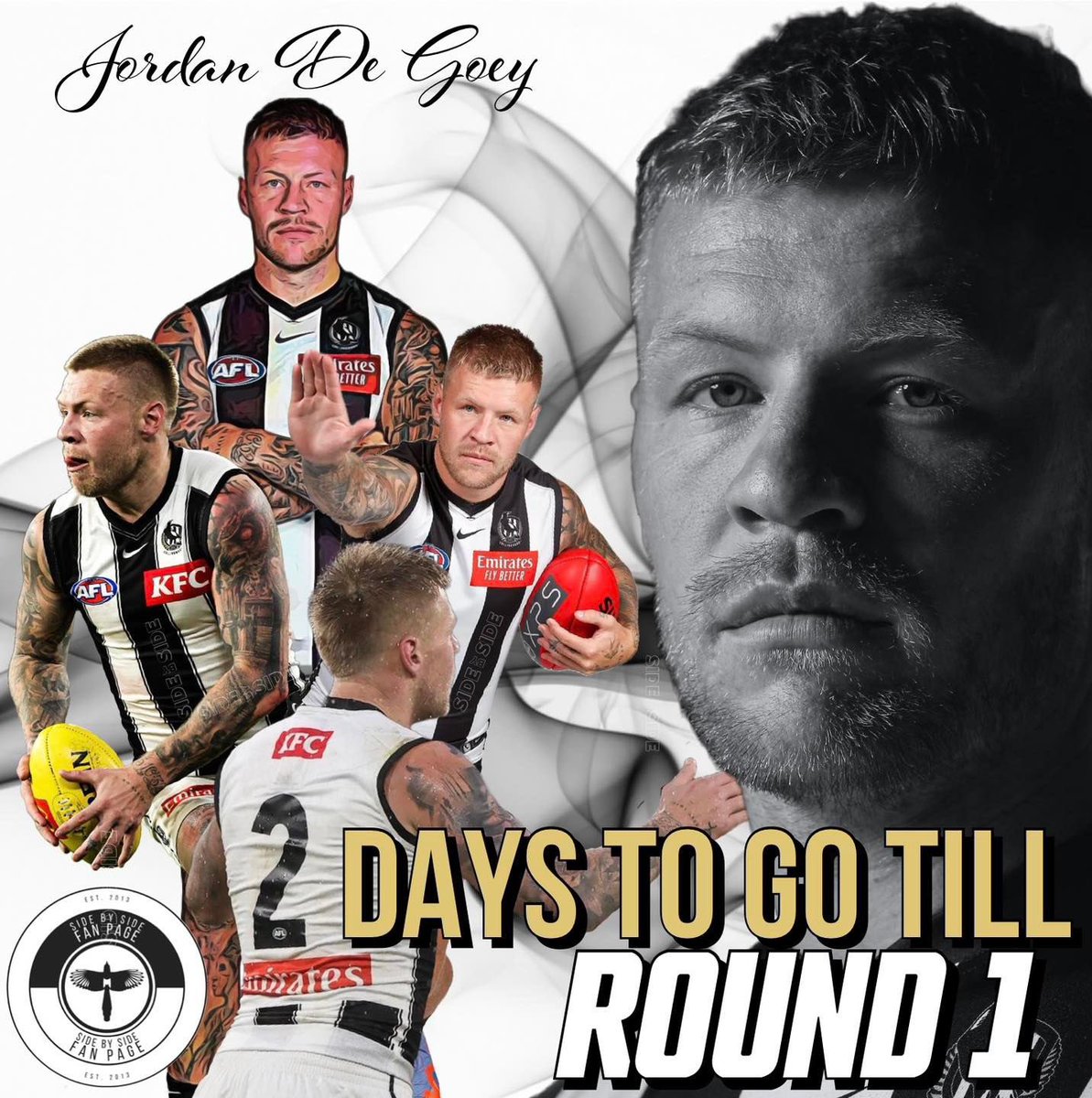 sidebysidefp's tweet photo. ‼️ 2️⃣ 𝗗𝗔𝗬𝗦 𝗧𝗢 𝗚𝗢 𝗧𝗜𝗟𝗟 𝗥𝗢𝗨𝗡𝗗 𝟭 ‼️

2 Days to go till our Round 1 clash against Geelong. 

@CollingwoodFC @jordydegoey @flybags4 https://t.co/IsR7sKGdvf
