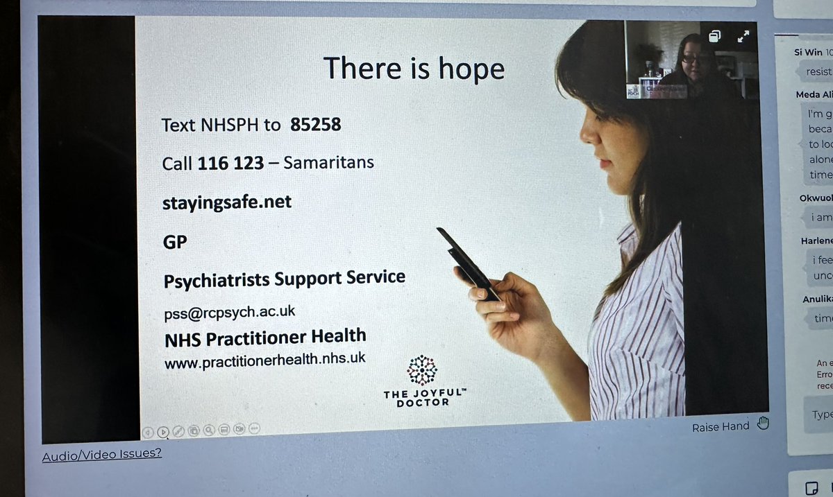 Some of the examples of help for doctors available ! Thank you @joyful_doctor for sharing your top tips and this helpful slide ! @rcpsychGAP #gaptraineesas23