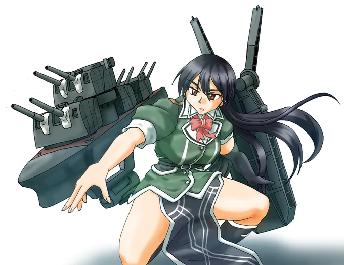 #既掲でもいいのでとにかく重巡洋艦を貼ろう筑摩。そういえば筑摩は八吋様を描こうとして頓挫したままだな……。 