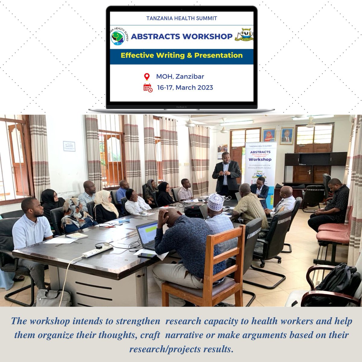 TzHealthSummit's tweet photo. Abstract Workshop In Progress!

Zanzibar's Director of Prevention and Health Education today opened the Abstract Writing and Presentation skills workshop.

We're proud to support this initiative. 
#THS2023 https://t.co/kk5yUDxCLA