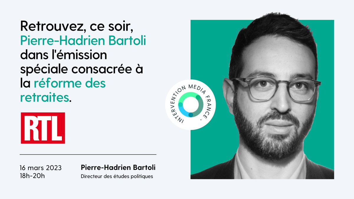 harrisint_fr's tweet image. @phbartoli apportera un éclairage sur la réforme des #retraites sur le plateau de @RTLSoir dés 18h !