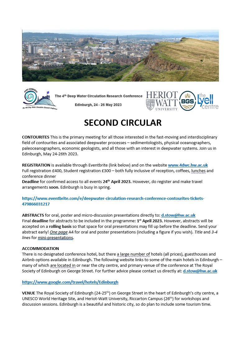 DeepWaterHWU's tweet photo. Reminder to register for the upcoming 4DWC conference in Edinburgh, May 24! Note abstract submission deadline of 1st April - only 2 weeks away. Link to the website for registration, plus details on field trips being run by our group and @DriftersRHUL in the 🧵below. https://t.co/LDGMQiZ8Vk