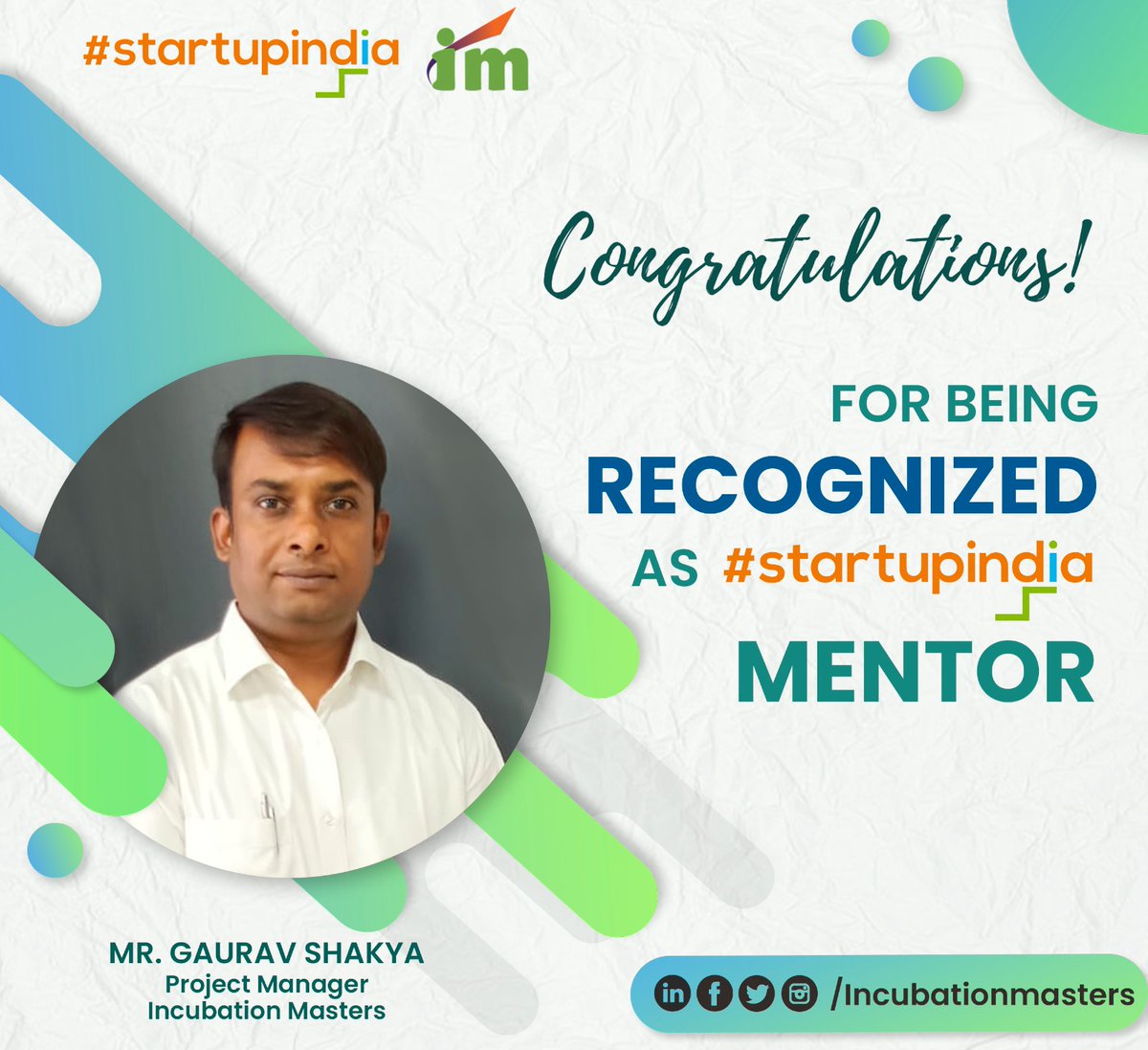 IncubationMS's tweet photo. Congratulations Gaurav Shakya More Power to you!
Stay Connected: https://t.co/zeSQPKcsHQ
#IncubationMasters #Startup #IM #business #StartupNetwork #IndianEcosystem #StartupEcosystem #IndianStartups #MadhyaPradesh https://t.co/McemBMdhQE
