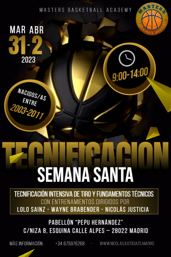 CampusExperien3's tweet photo. Os informamos de que ha comenzado el período de inscripción para nuestra tecnificación de tiro y fundamentos técnicos de Semana Santa en MADRID.🏀
Hemos elegido las mañanas del día 31 de Marzo y los días 1 y 2 de Abril, aprovechando la pausa en la competición. https://t.co/H0r5EPB0nv