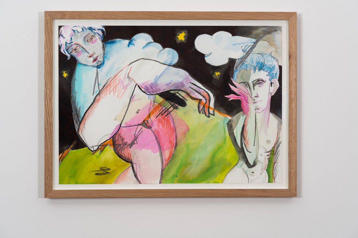 PaulKindersley's tweet image. Just sharing some details of my #workonpaper 🎨〰️ Camp Weather, 2020, Pencil, watercolour, Inks &amp;amp; crayon on paper (35x47cm) 〰️🎨 currently on show online with Massimo De Carlo Gallery 〰️ I love the details that can be seen in the #photograph of the work 🎨🖼️➰〰️🎨➰🖼️🎨