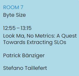 T-60 until our #devops #engineers talk about #SLOs with no code change here at #VDZ23 <a href="/VoxxedZurich/">Voxxed Days Zürich</a>