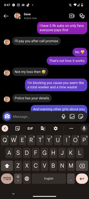 When you don't get your way and gunna tell the police you didn't get a free video call 😂😂😂 https://t