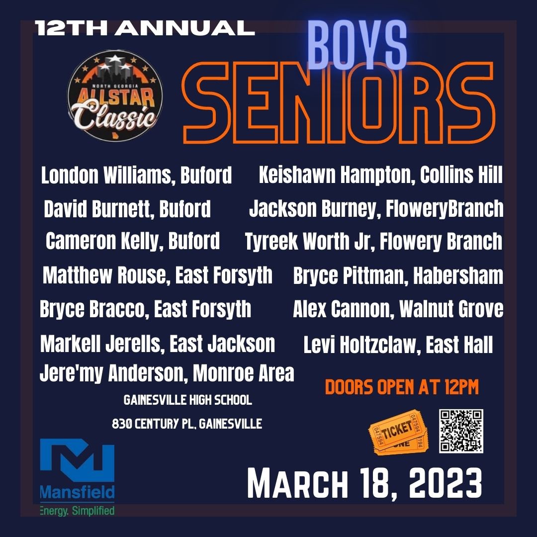 We can’t wait to see you this weekend.
Doors open at 12 pm
Scam QR Code for tickets.
Tag your favorite player you see on the roster and come support them. 
We will be at Gainesville High Saturday.