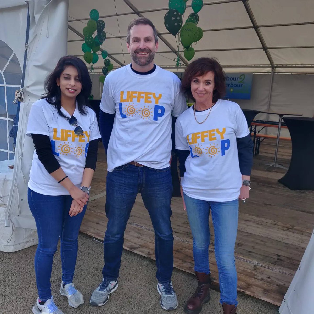 Aware's tweet photo. Companies from all over Dublin are joining us today for the Aware 5k Liffey Loop lunchtime walk and raising funds for our vital services for people impacted by depression and bipolar disorder. The Aware team are ready to go from @DublinPortCo Pumphouse! ๐ #AwareLiffeyLoop https://t.co/vYjuhnFgij