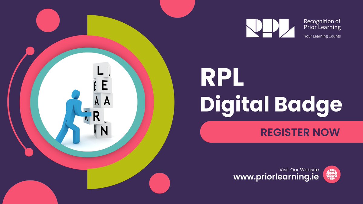 Hear from guest speakers on various areas of RPL. Click below to learn more and to register for the FREE RPL Digital Badge. #YourLearningCounts

priorlearning.ie/news-events/rp…
