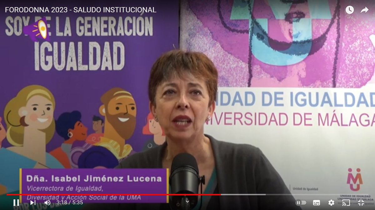 forodonna23's tweet photo. #FORODONNA23 Dña. Isabel Lucena Vicerrectora de Igualdad de la UMA en https://t.co/VVnzFO48KV “Vivimos en la era digital, sin embargo muchas de nosotras no hemos tenido una formación digital, no solo formal, ni siquiera informal”  @infouma @gridhum https://t.co/eOp4a0okap