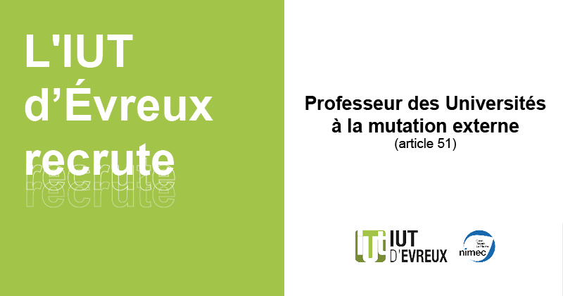 NIMEC Rouen (@nimecnormandie) on Twitter photo 📢 L'IUT d'Evreux recrute son PU en #Marketing !
#recrutement #professeur #Universite
<a href="/Iutevreux_dir/">IUT Evreux officiel</a> <a href="/univrouen/">Université de Rouen Normandie</a> <a href="/IrihsUniversite/">IRIHS - Université Rouen Normandie</a> 📢 L'IUT d'Evreux recrute son PU en #Marketing !
#recrutement #professeur #Universite
<a href="/Iutevreux_dir/">IUT Evreux officiel</a> <a href="/univrouen/">Université de Rouen Normandie</a> <a href="/IrihsUniversite/">IRIHS - Université Rouen Normandie</a>