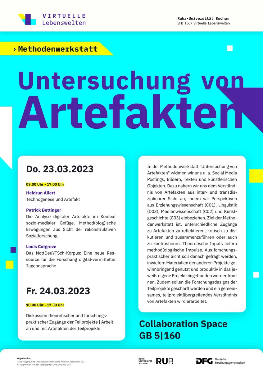 SFB 1567 Virtuelle Lebenswelten tweet media