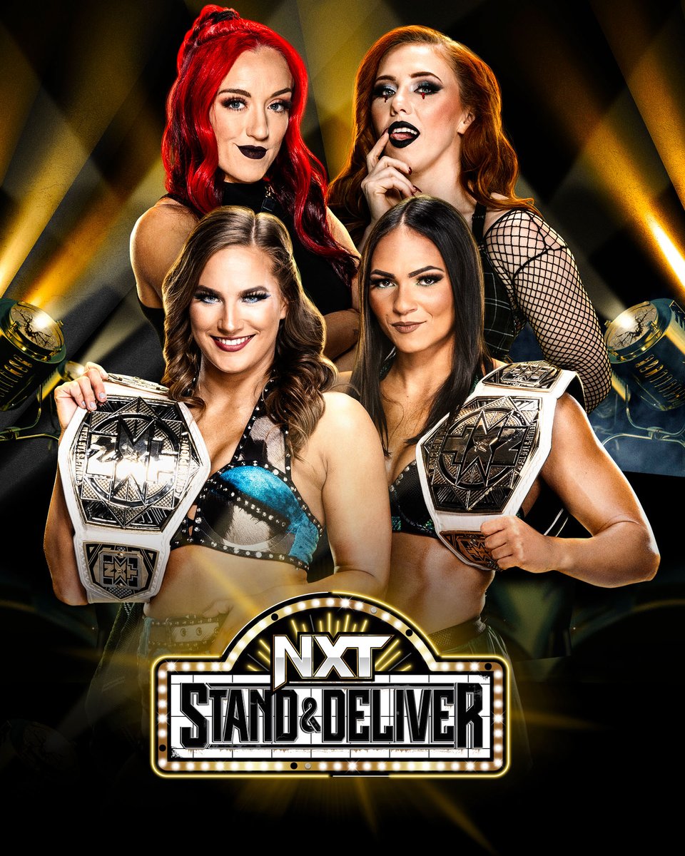 WWENederland's tweet photo. Het tag team goud staat op het spel tijdens #WWEXT #StandAndDeliver! https://t.co/3pO1b5Vqb2