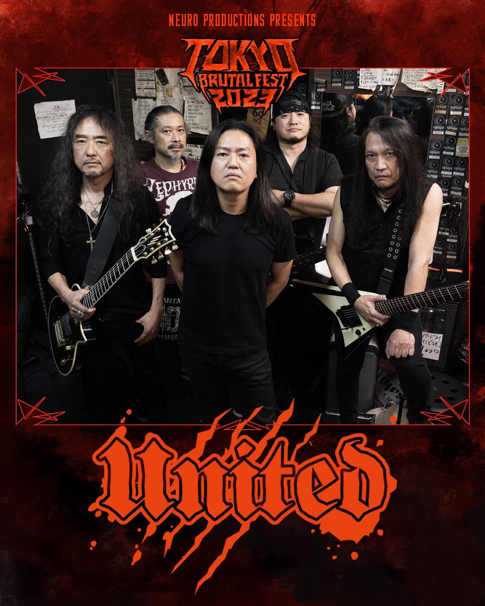 🔥 TOKYO BRUTAL FEST 2023 🔥

UNITED 出演決定！

UNITED CONFIRMED!

#united
#tokyobrutalfest
#tokyobrutalfest2023
#metalfromjapan
#japanesethrashmetal
#thrashmetal
#heavymetal
#oldschoolmetal
#tokyo
#extrememusic
#neuroproductions