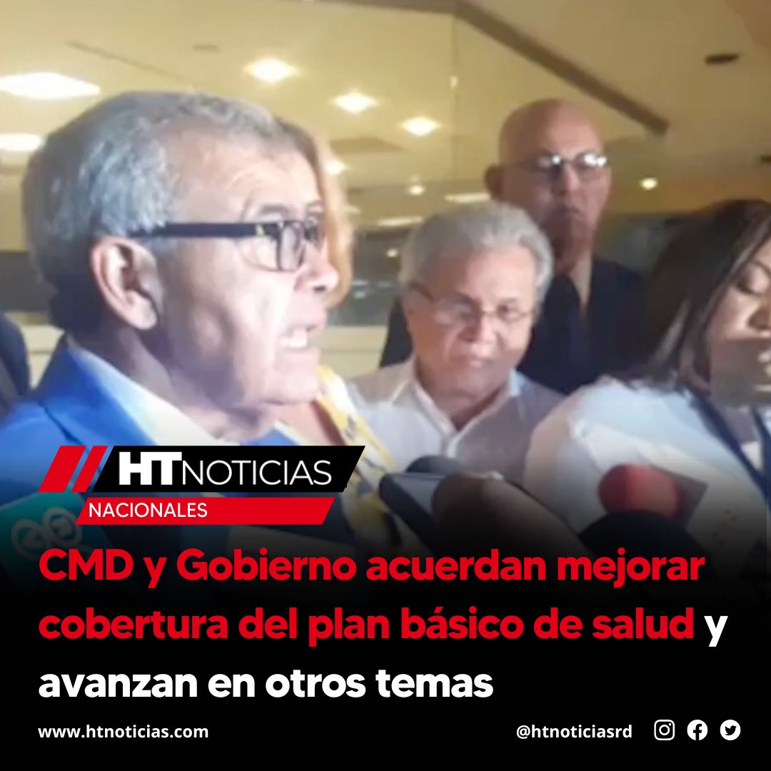 htnoticiasdo's tweet photo. 🇩🇴| #HTNacionales | CMD y Gobierno acuerdan mejorar cobertura del plan básico de salud y avanzan en otros temas.
Más información ➡️ https://t.co/WtdTRjj7mc
#htnoticias #htnoticiasrd #htredes #nacionales #planbasico #RD #Salud #CMD #Gobierno
https://t.co/q2k2pL8TmR https://t.co/FDqNn42ycF