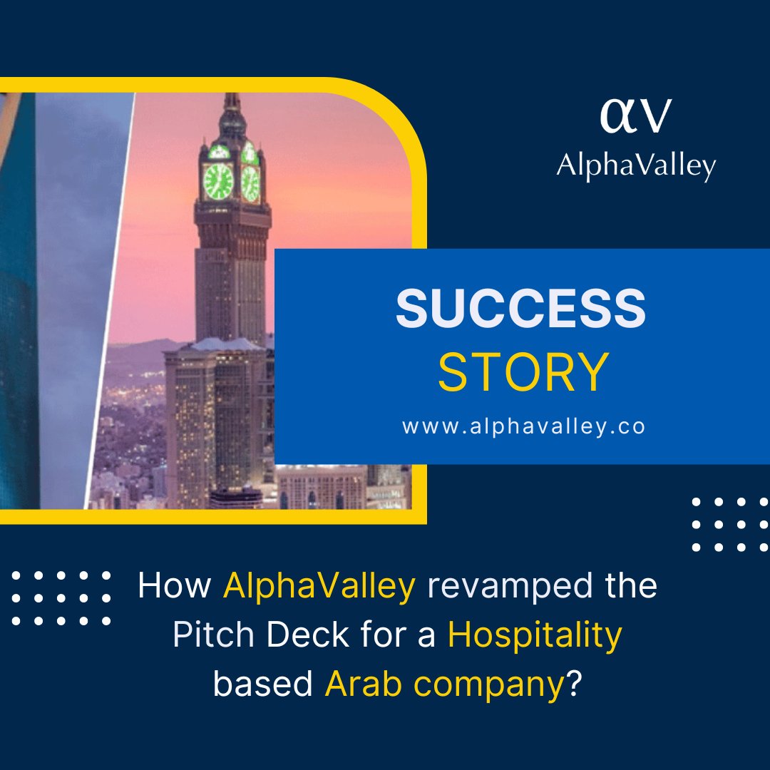 alphavalleyco's tweet photo. Read how AlphaValley revamped the Pitch Deck for a leading Arab Hospitality company - https://t.co/4LVqbqFoTx

#PitchDeckRevamp #arab #hospitality #BrandStrategy #investorpitchdeck #startups #funding #funds #entrepreneurship #startupbusiness #viral #trending #hustle #mindset https://t.co/lvslUZr8eA