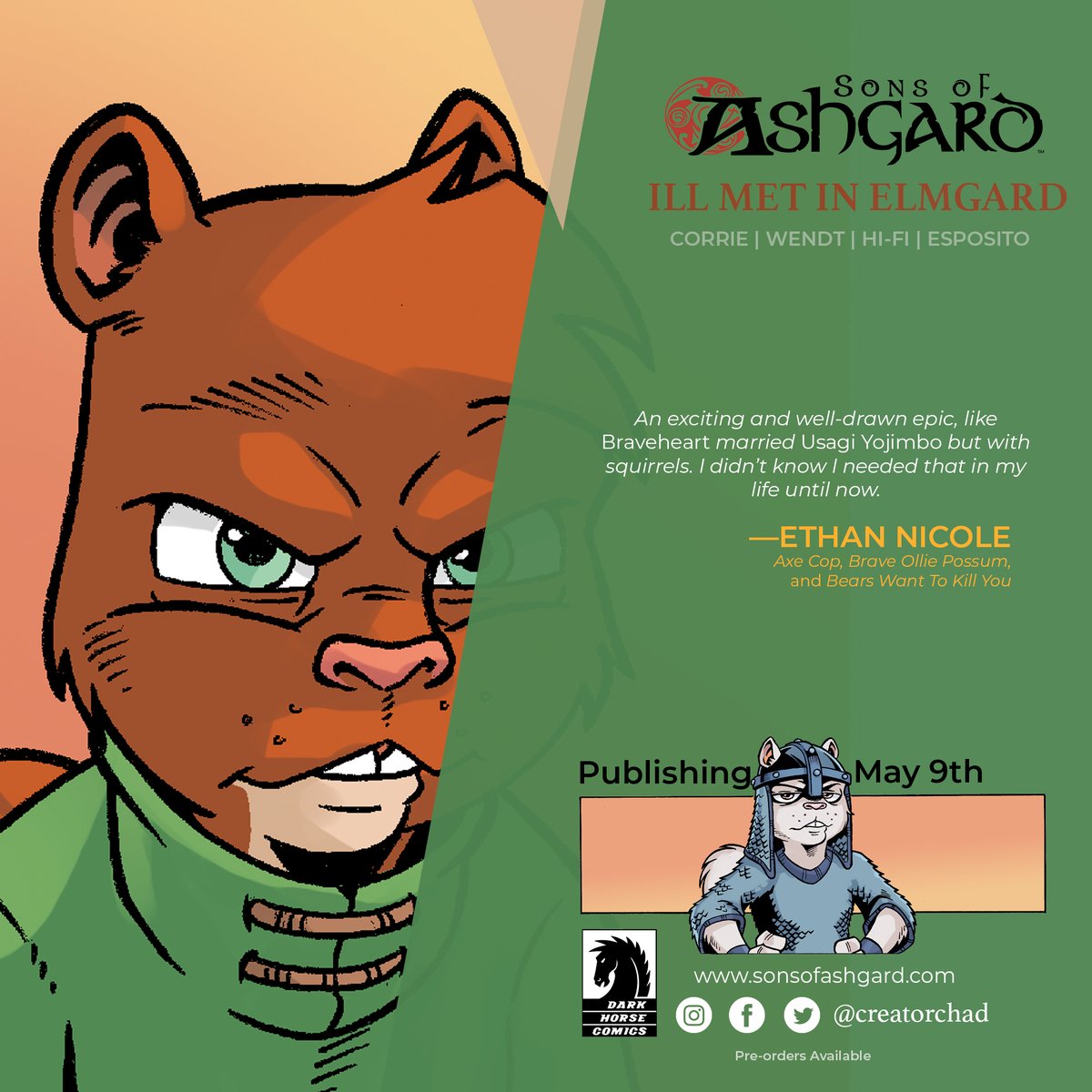 CreatorChad's tweet image. It's just seven more weeks until the release of Sons of Ashgard: Ill Met in Elmgard!

I'm looking forward to sharing it with the world for everyone to explore and enjoy. For now you'll just have to settle for the excerpt available on the website: tinyurl.com/3wzzptsp